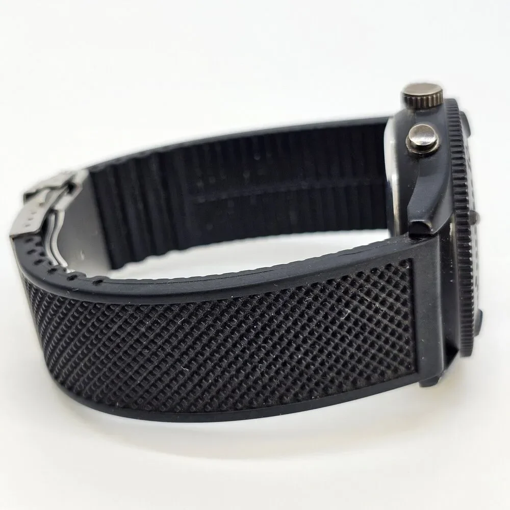 Men CX2 Croton Sport Black Tone Silicone Analog Digital Watch 46MM New Batteries